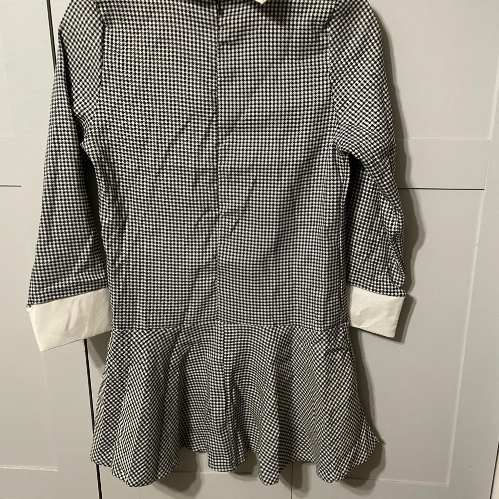 Chic Black and White Gingham Kids Dress - Picture 4 of 8